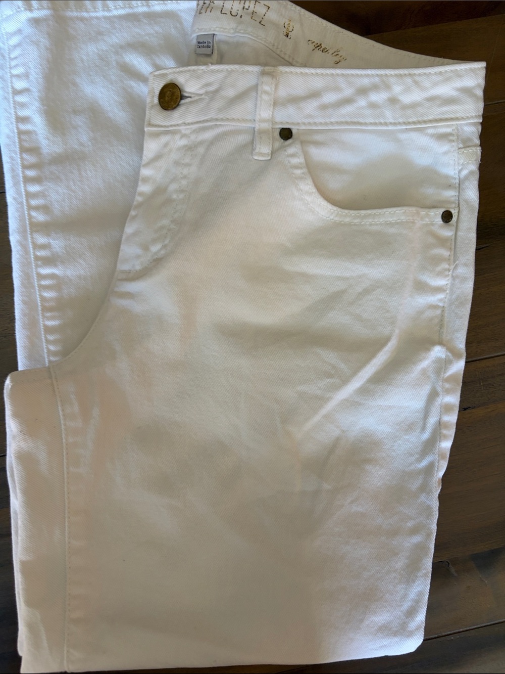 Jennifer Lopez White Cropped Ankle Jeans
